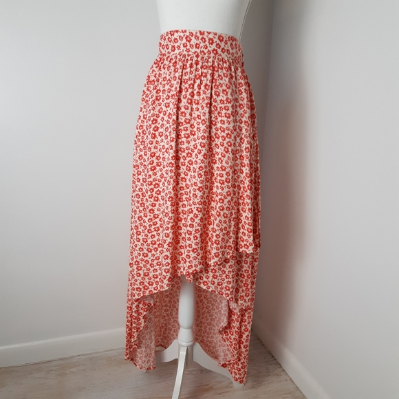 Lucy Love Dresses & Skirts - Lucy Love Floral Wrap Skirt high-low hem